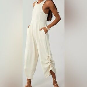 Anthropologie Daily Practice Horizon Wide Leg Knit Jumpsuit (Ivory)